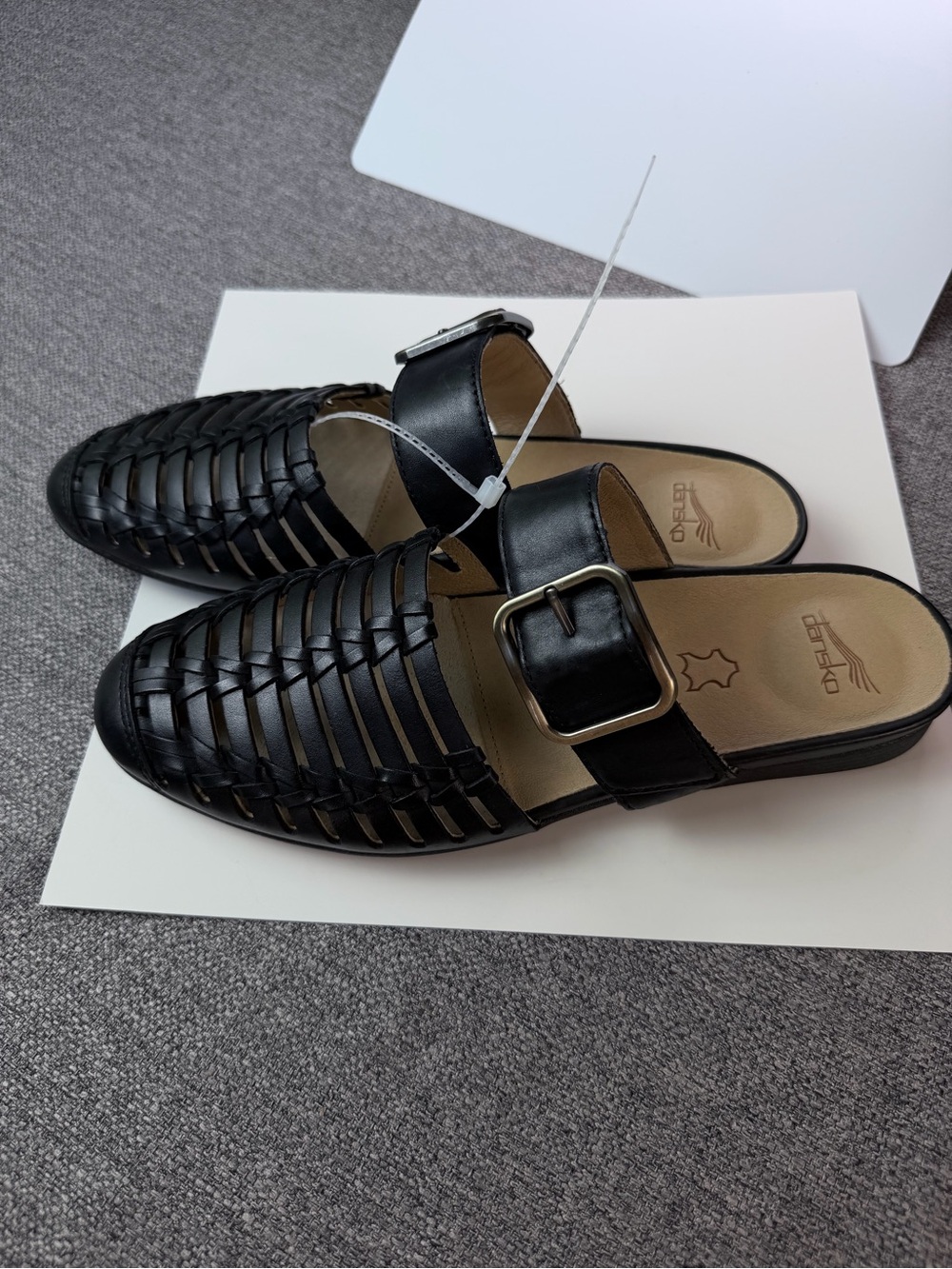 Dansko Black Woven Mule Slides with Buckle - Picture 6 of 10